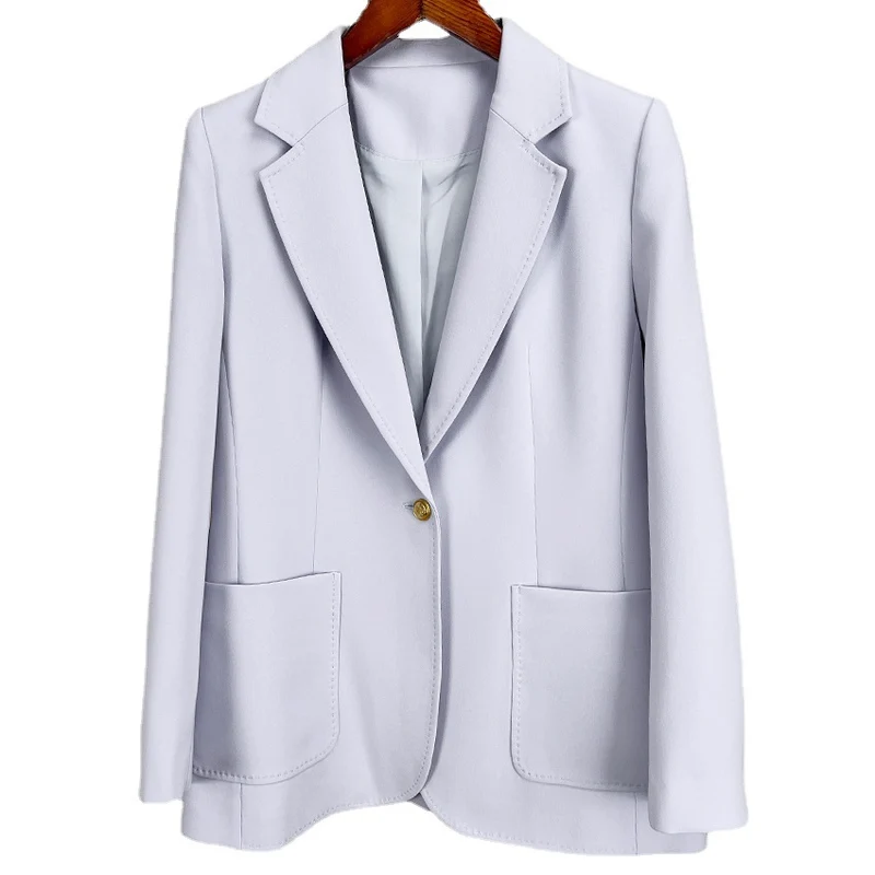 Damen Taillierter Ein-Knopf-Blazer mit aufgesetzten Taschen und schmalem Revers Drune