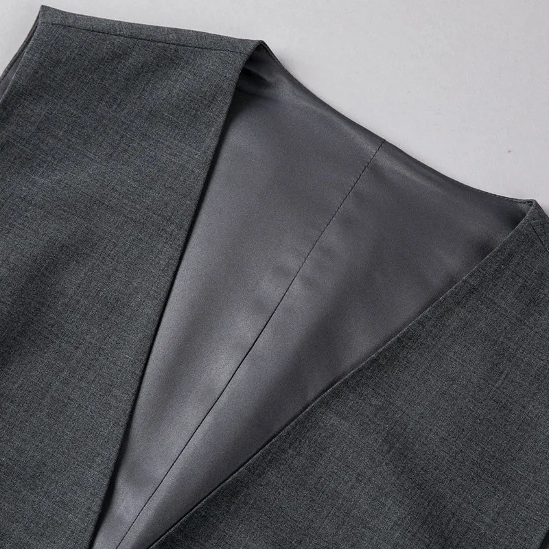 Damen Taillierte ärmellose Anzugweste mit dezenter V‑Front und Paspeltaschen Drune