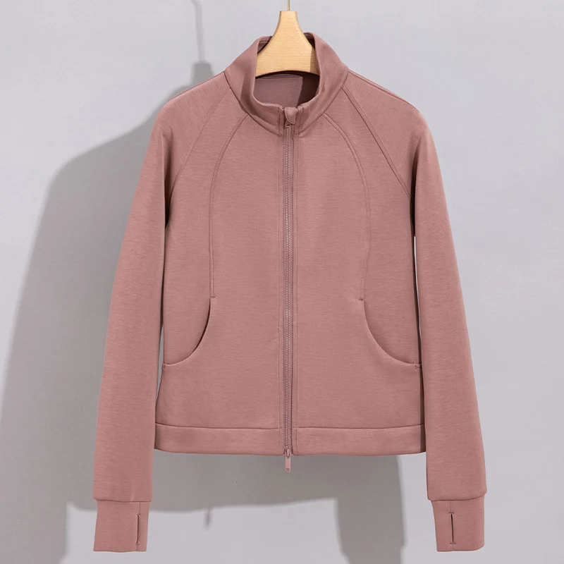 Damen Performance-Trainingsjacke mit Stehkragen und Daumenloch Drune