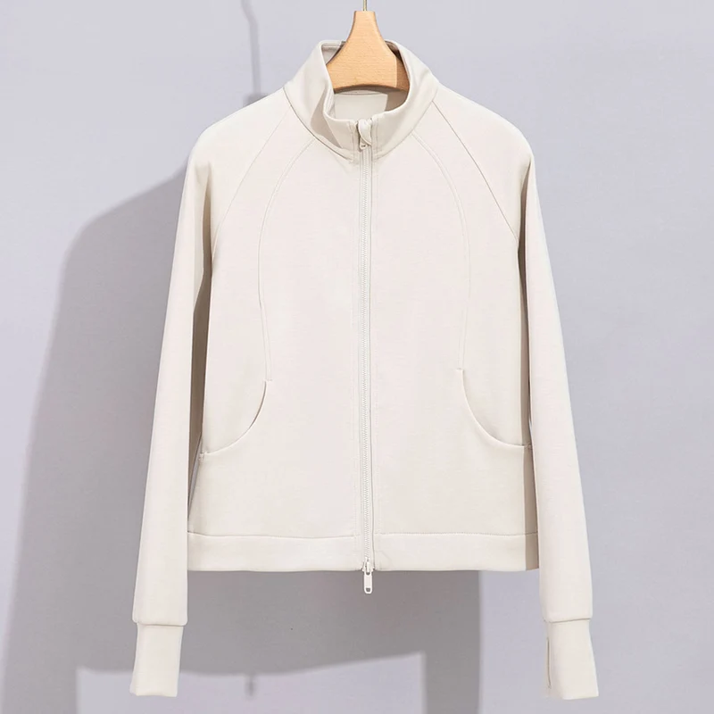 Damen Performance-Trainingsjacke mit Stehkragen und Daumenloch Drune