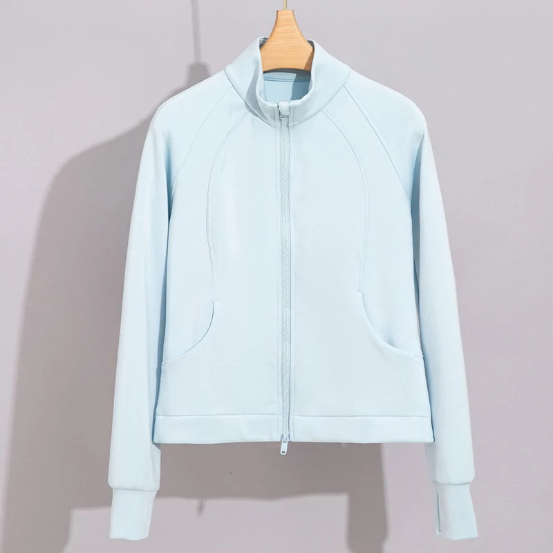 Damen Performance-Trainingsjacke mit Stehkragen und Daumenloch Drune