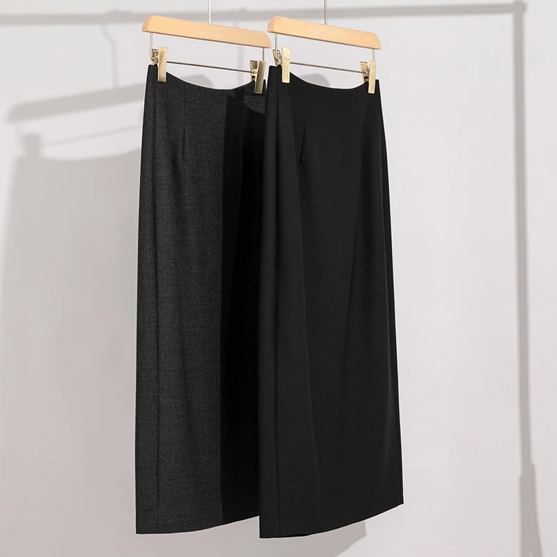 Damen Maxirock aus Feinstrick mit geradem Fall und hoher Taille Drune