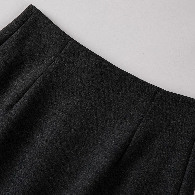 Damen Maxirock aus Feinstrick mit geradem Fall und hoher Taille Drune