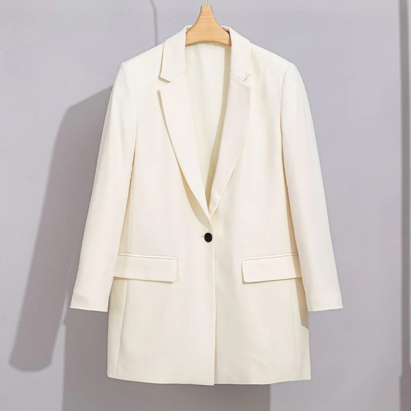 Damen Longline-Blazer mit geradem Schnitt und dezenten Pattentaschen Drune