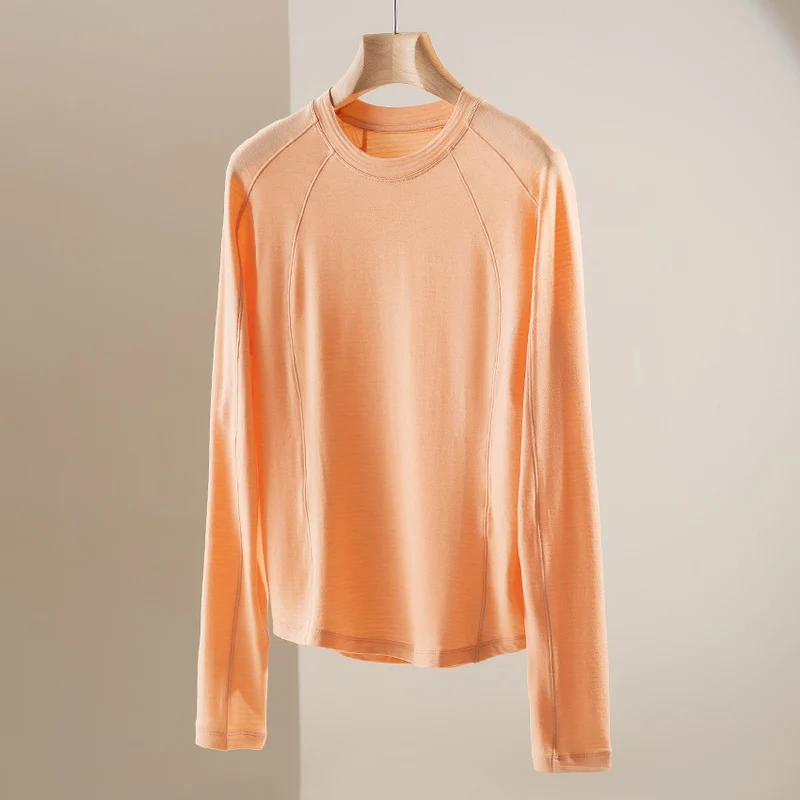 Damen Leichtes Longsleeve-Feinstrickshirt mit Raglanärmeln und Rundhalsausschnitt Drune