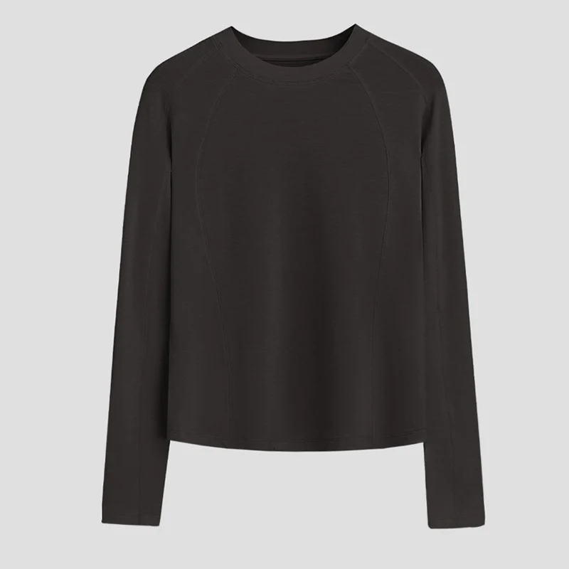 Damen Leichtes Longsleeve-Feinstrickshirt mit Raglanärmeln und Rundhalsausschnitt Drune