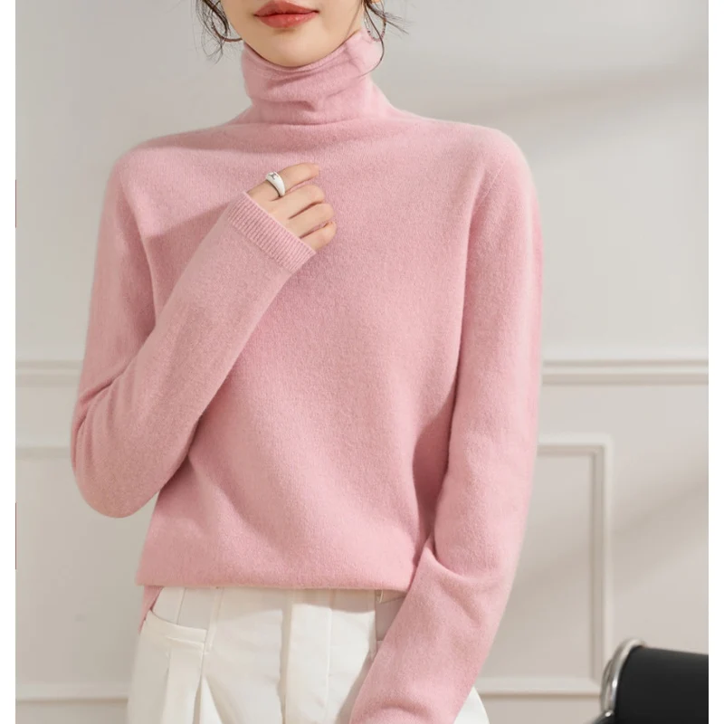 Damen Leichter Kaschmir-Mix Rollkragenpullover mit feinem Soft-Finish und schmaler Silhouette Drune