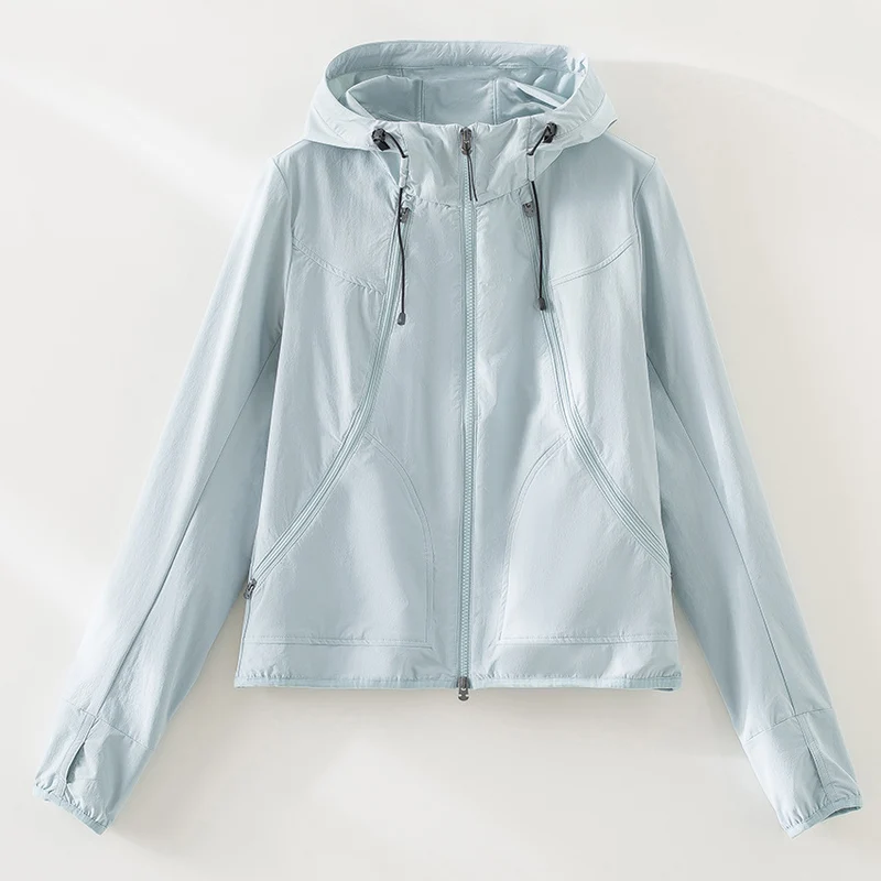 Damen Leichte Softshell-Outdoorjacke mit Kapuze und Zwei-Wege-Reißverschluss Drune