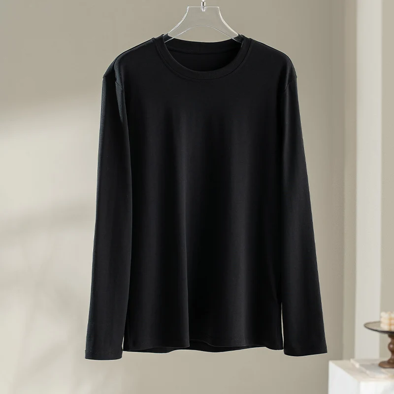 Damen Langärmeliges Rundhals-Longsleeve aus Modal-Mix mit fließender Silhouette Drune