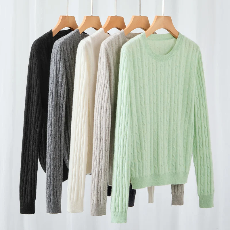 Damen Kuscheliger Zopfstrick-Pullover aus Feinstrick mit Rundhalsausschnitt Drune