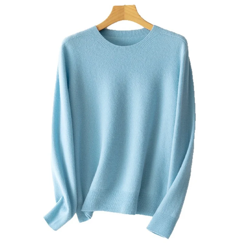 Damen Kaschmir-Mix Rundhalspullover mit Oversize-Schnitt Drune