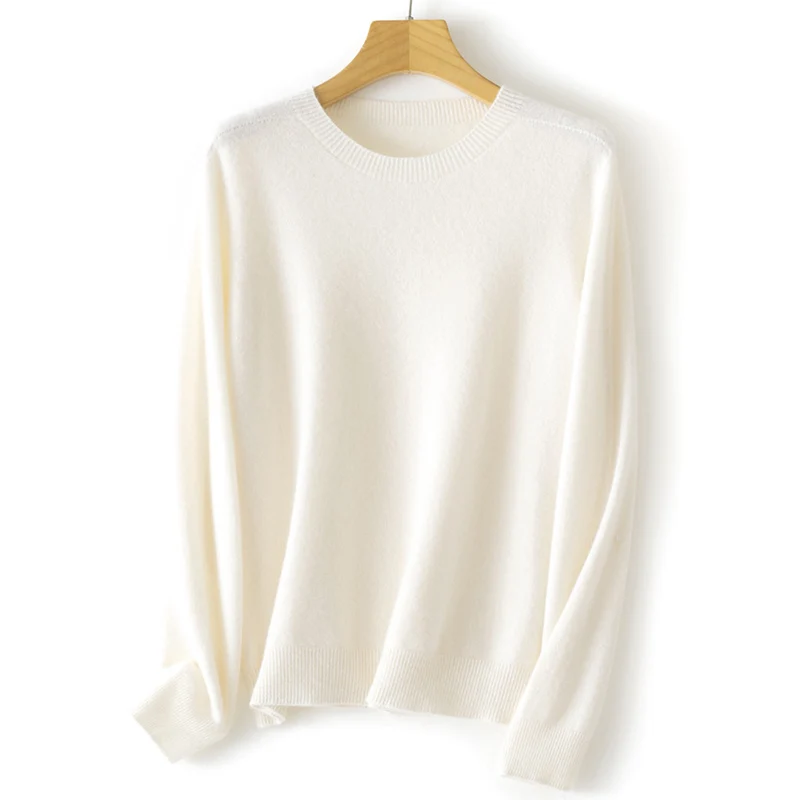Damen Kaschmir-Mix Rundhalspullover mit Oversize-Schnitt Drune