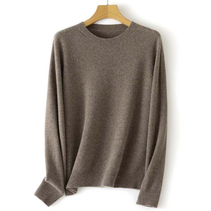 Damen Kaschmir-Mix Rundhalspullover mit Oversize-Schnitt Drune