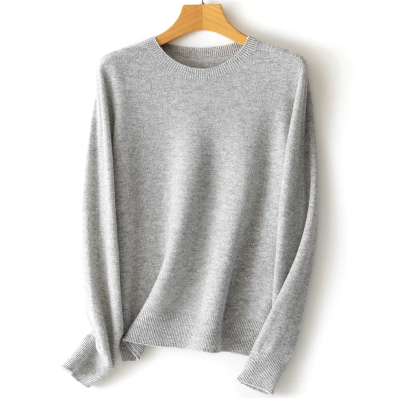Damen Kaschmir-Mix Rundhalspullover mit Oversize-Schnitt Drune