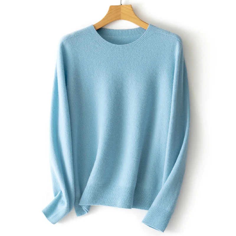 Damen Kaschmir-Mix Rundhalspullover mit Oversize-Schnitt Drune