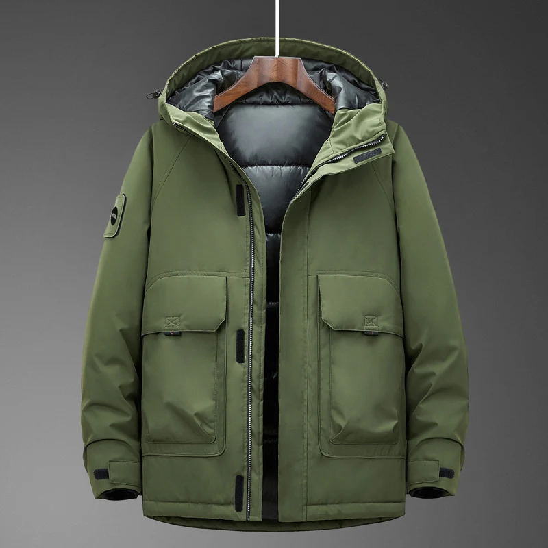 Herren Isolierter Urbaner Feldparka mit Steppfutter und großen Klappentaschen Drune