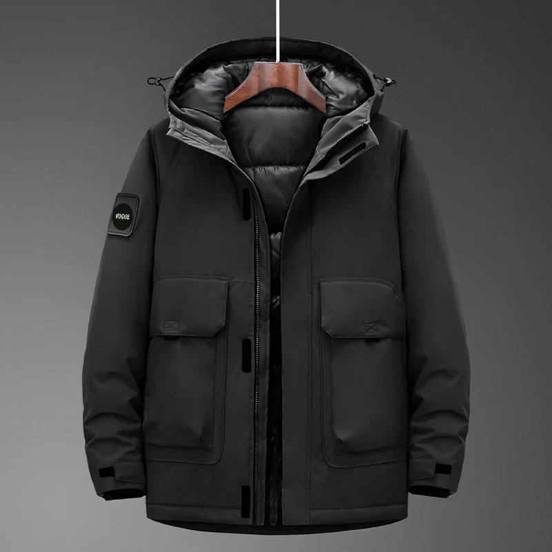Herren Isolierter Urbaner Feldparka mit Steppfutter und großen Klappentaschen Drune