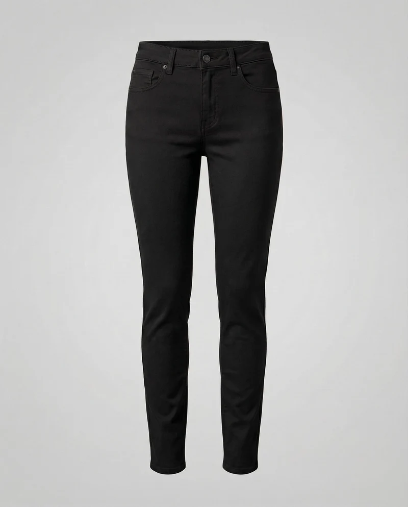Damen Elastische Baumwollhose Fünf-Taschen-Detail