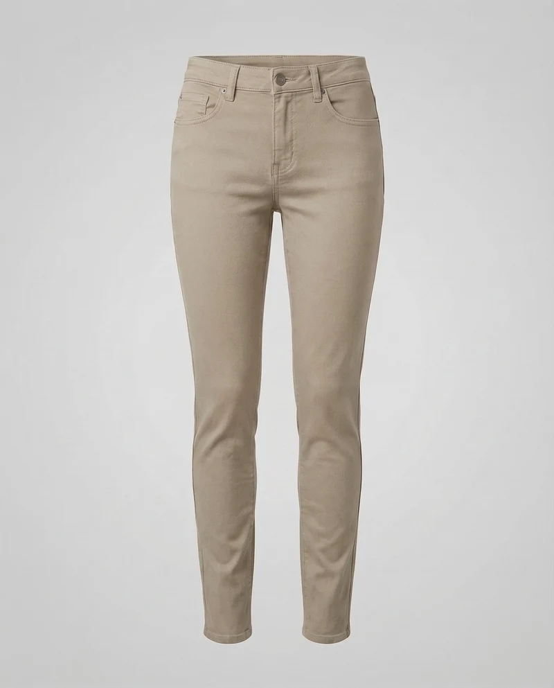 Damen Elastische Baumwollhose Fünf-Taschen-Detail
