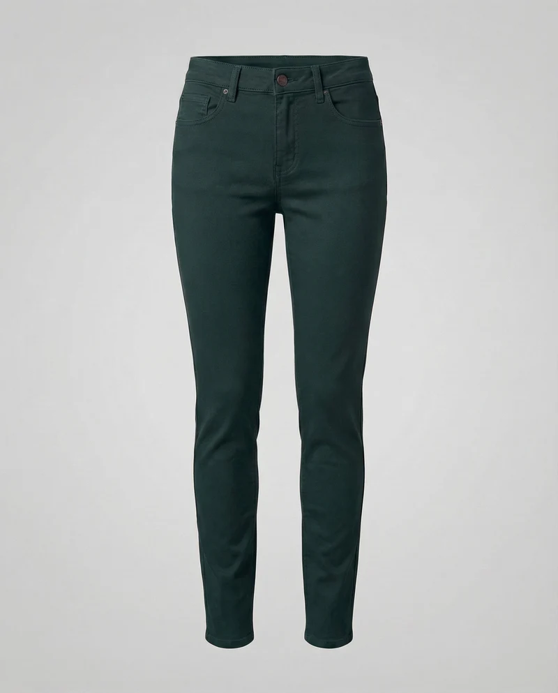 Damen Elastische Baumwollhose Fünf-Taschen-Detail