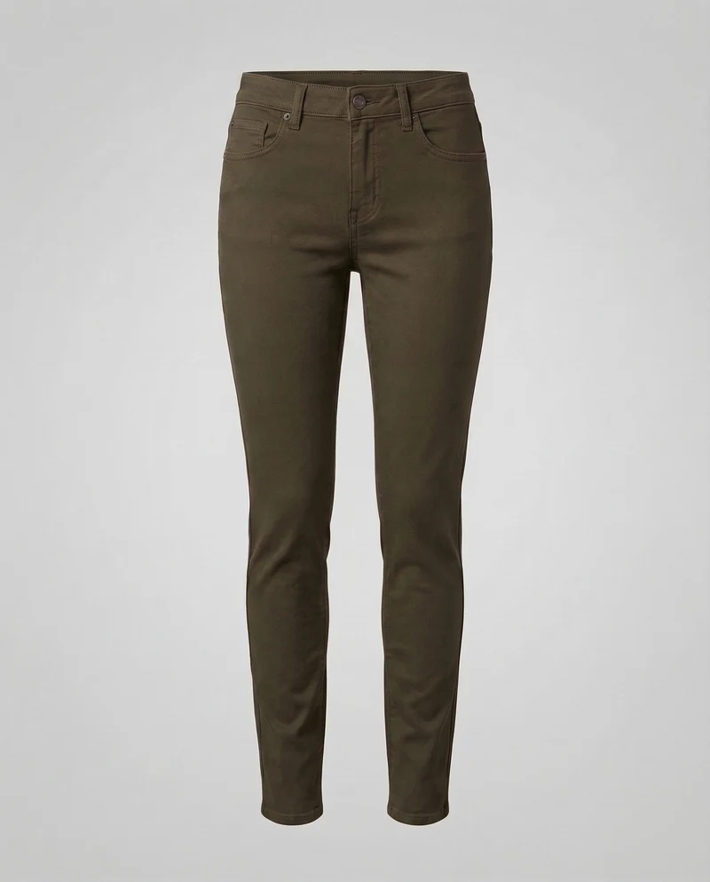 Damen Elastische Baumwollhose Fünf-Taschen-Detail