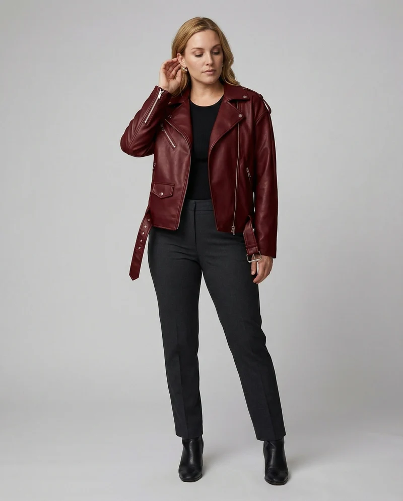 Damen Bikerjacke mit Reißverschlussdetails