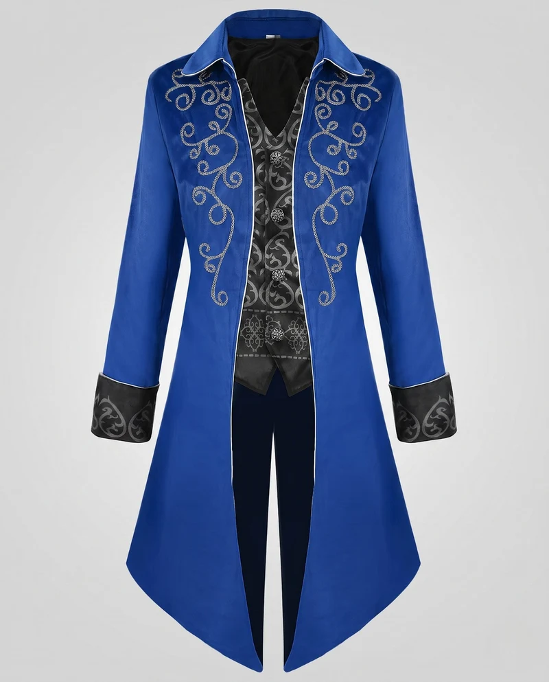 Damen eleganter Frackmantel mit aufwendigen Verzierungen und edlen Akzenten Drune