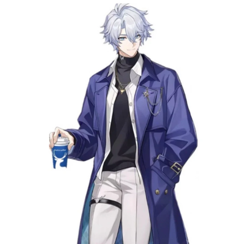 Herren Eleganter langer Trenchcoat mit Bindegürtel und Rückenpasse Drune