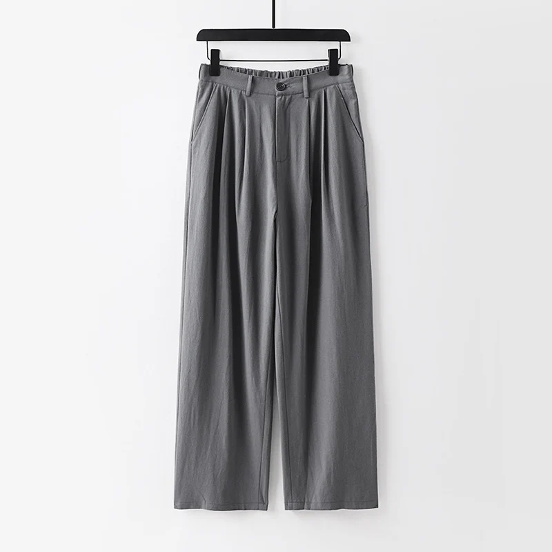 Damen weite Hose mit hoher Taille und Bundfalten Drune