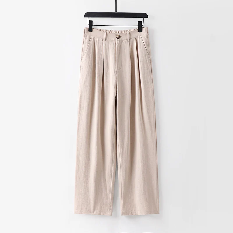 Damen weite Hose mit hoher Taille und Bundfalten Drune