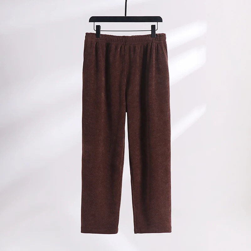 Damen Weite Cordhose mit elastischem Bund, Eingrifftaschen und geradem Bein Drune