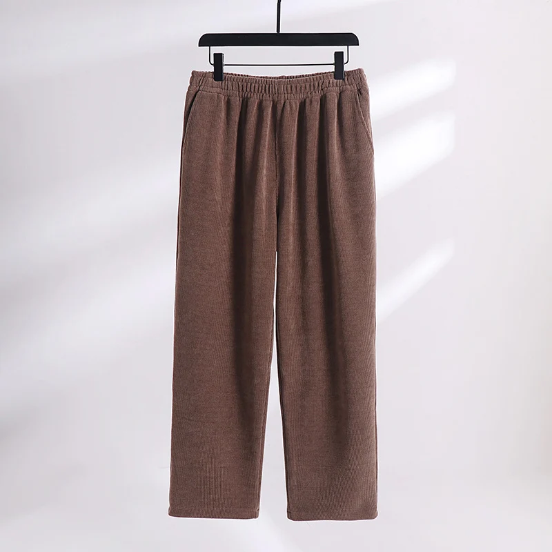 Damen Weite Cordhose mit elastischem Bund, Eingrifftaschen und geradem Bein Drune