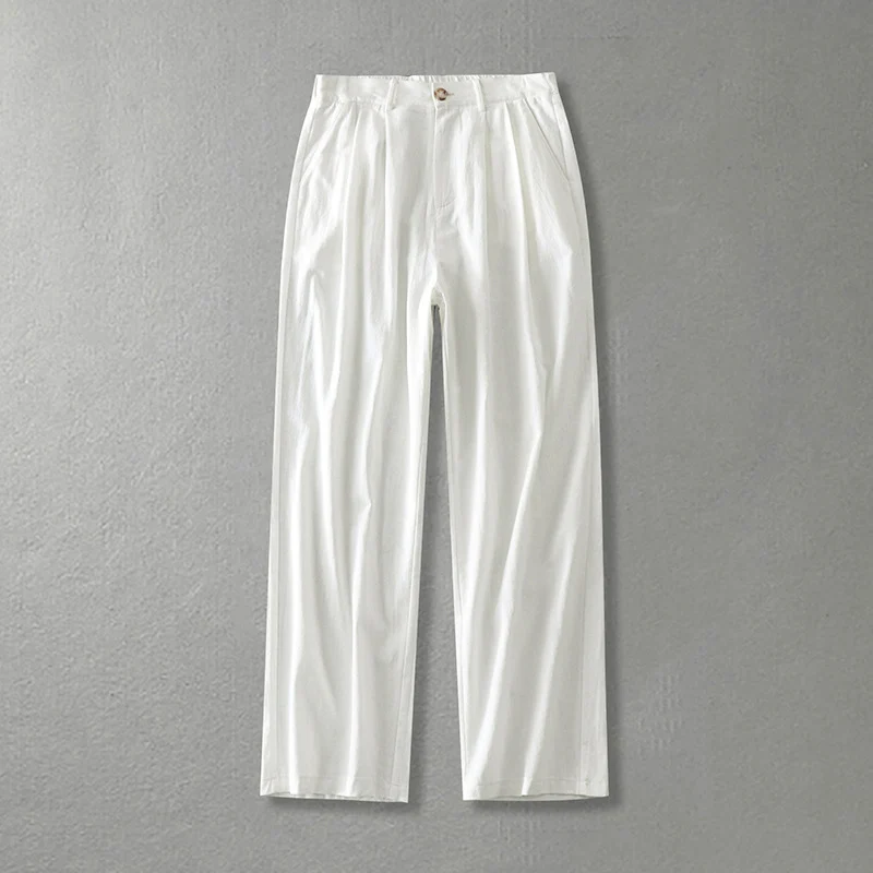 Damen Weite Bundfalten-Hose mit hoher Taille Drune