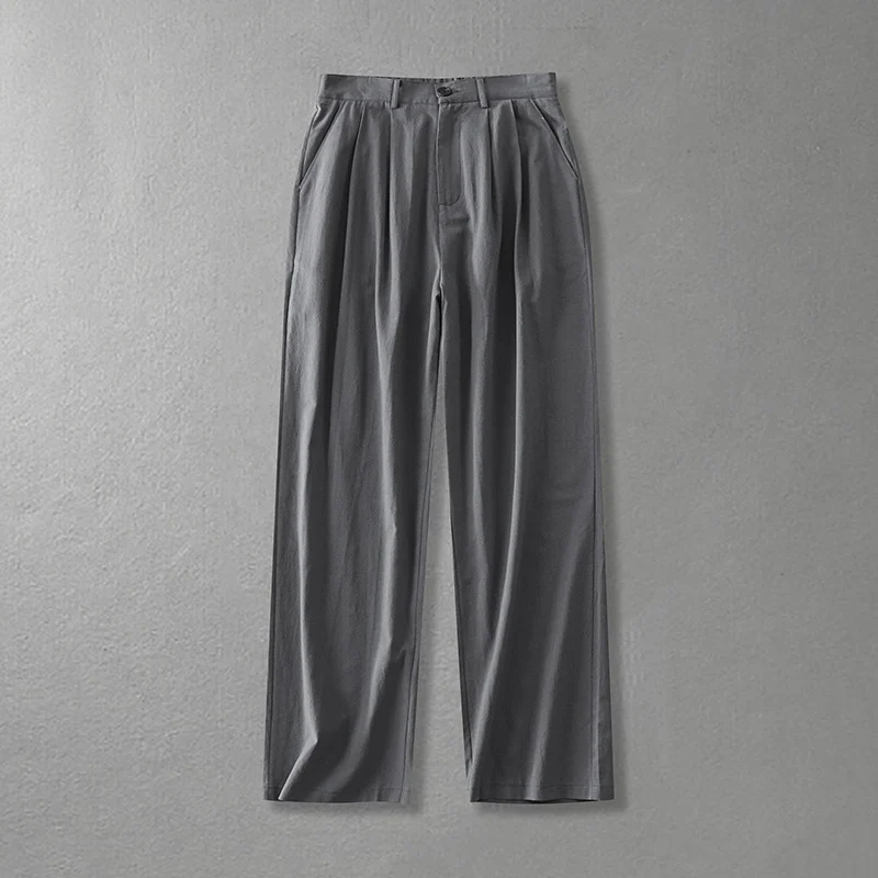 Damen Weite Bundfalten-Hose mit hoher Taille Drune