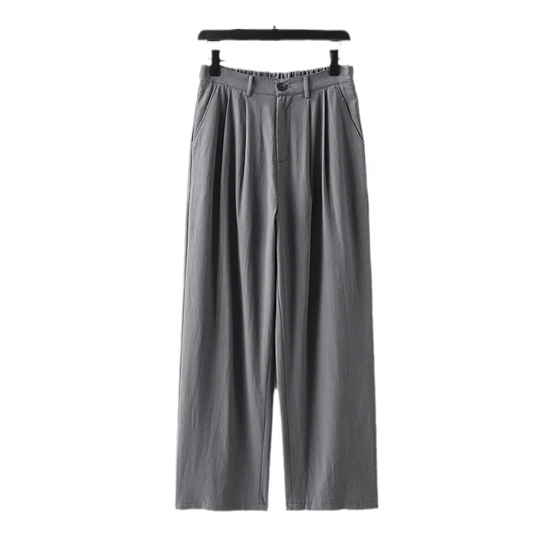 Damen Weite Bundfalten-Hose mit hoher Taille Drune