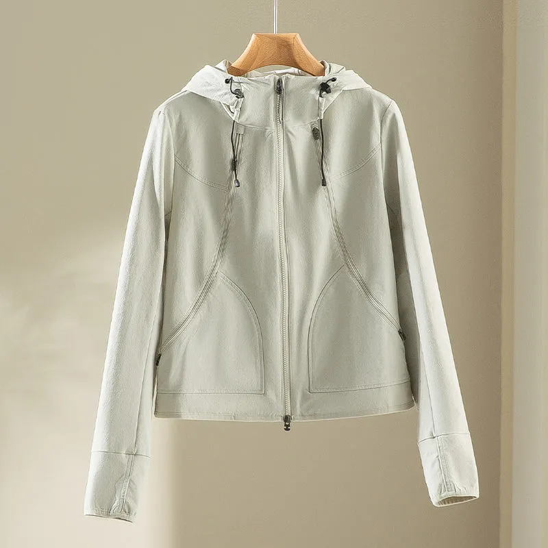 Damen Kapuzen-Softshelljacke mit Zwei-Wege-Reißverschluss und ergonomischer Schnitt Drune