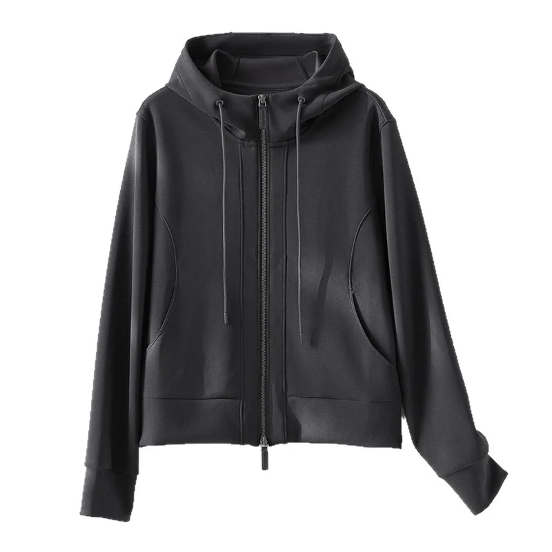 Damen Kapuzen-Performance-Zipjacke mit Reißverschluss und seitlichen Eingriffstaschen Drune