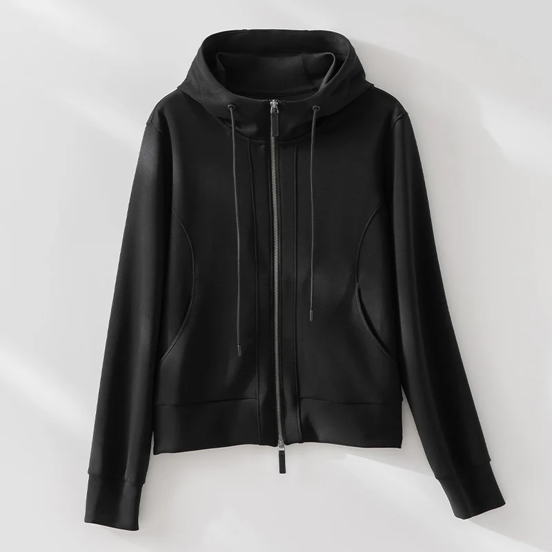 Damen Kapuzen-Performance-Zipjacke mit Reißverschluss und seitlichen Eingriffstaschen Drune