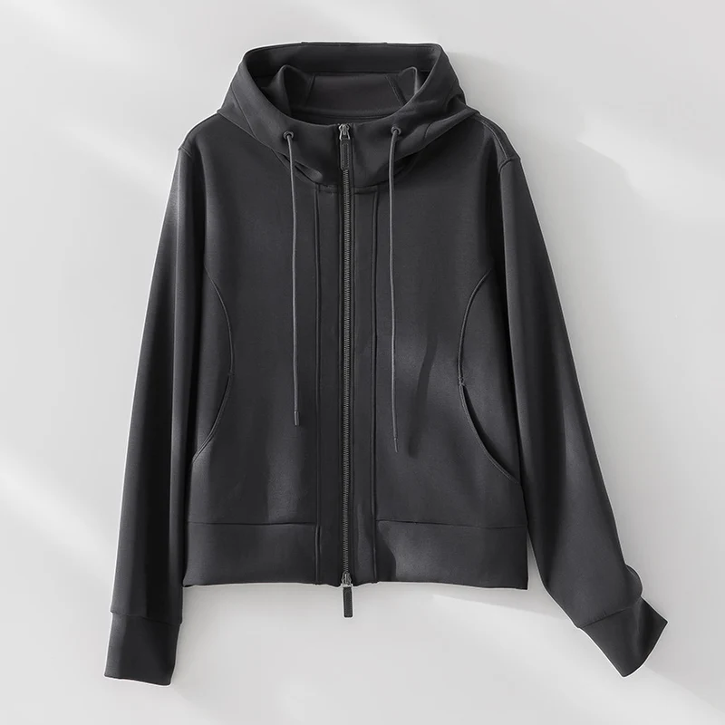 Damen Kapuzen-Performance-Zipjacke mit Reißverschluss und seitlichen Eingriffstaschen Drune