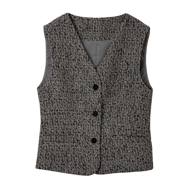 Damen Hochtaillierter Tweed-Midirock mit geradem Schnitt und leichter A‑Linie Drune