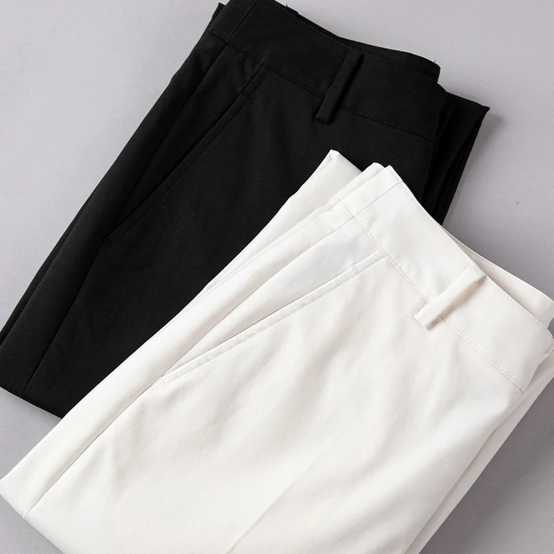 Damen Hochtaillierte gerade geschnittene Chino-Hose mit Bügelfalte Drune