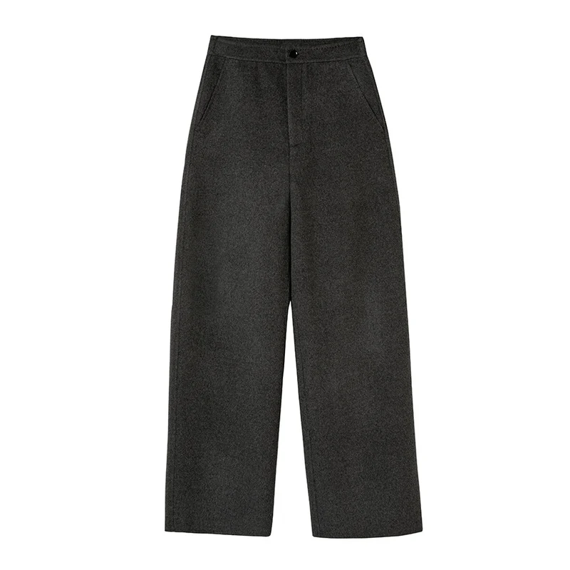 Damen High-Waist Palazzo-Hose mit weitem Bein und schlichter Bundverarbeitung Drune