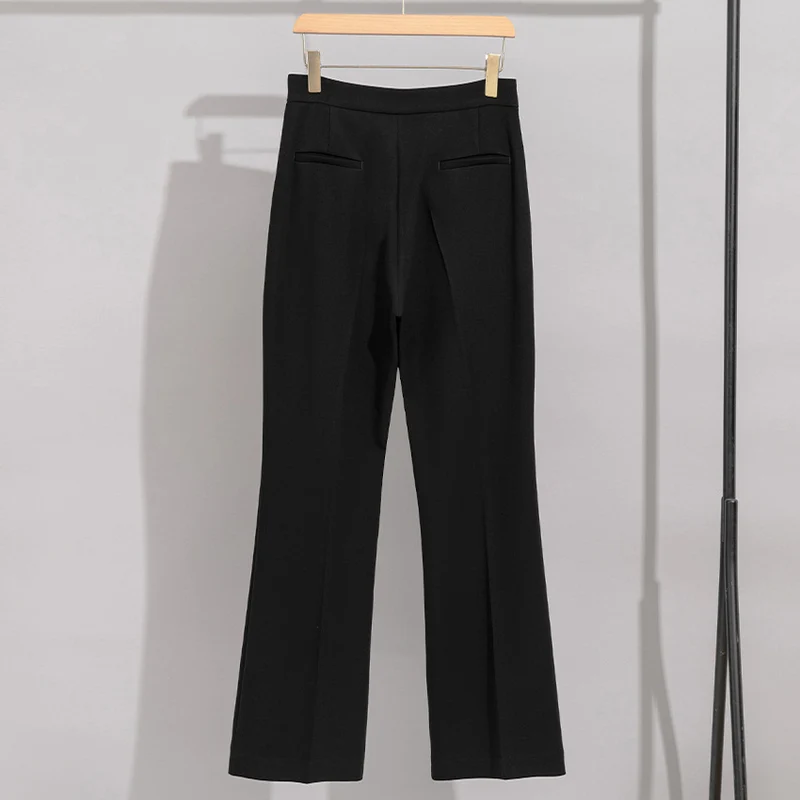 Damen High-Waist-Hose mit weitem Schlag und Bügelfalte Drune