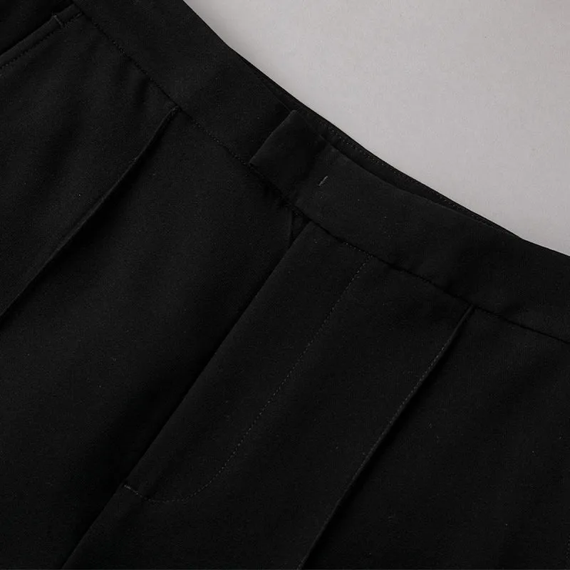 Damen High-Waist-Hose mit weitem Schlag und Bügelfalte Drune