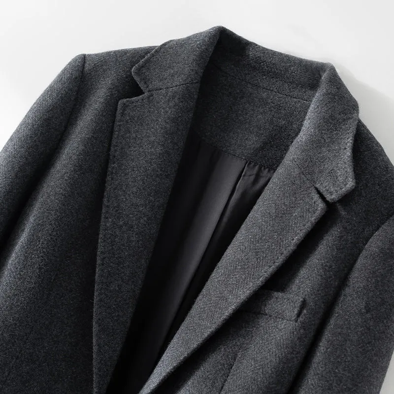 Damen Halbgefütterter Ein-Knopf-Wollmix-Blazer mit abgerundetem Saum Drune