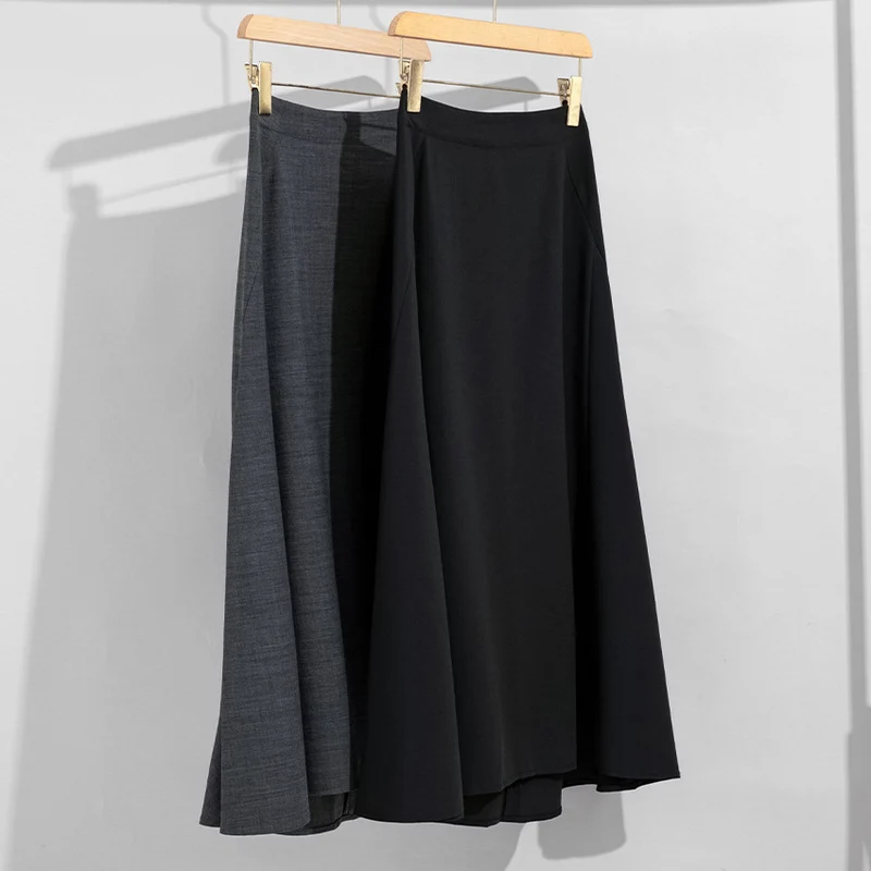 Damen Fließender Maxirock mit hohem Bund, A‑Linie und elegantem Fall Drune