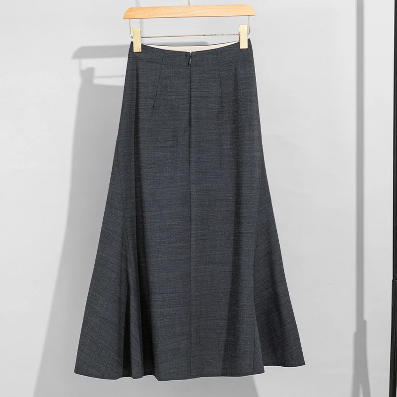 Damen Fließender Maxirock mit hohem Bund, A‑Linie und elegantem Fall Drune