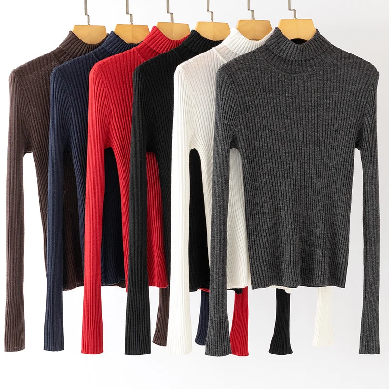 Damen Figurnaher Feiner Rippstrick-Rollkragenpullover mit Stretch-Finish Drune