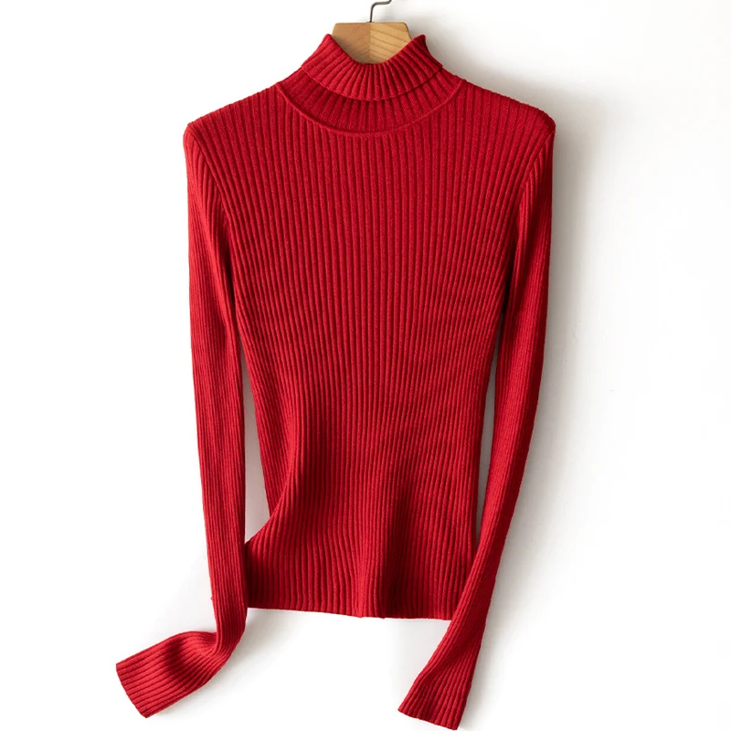 Damen Figurnaher Feiner Rippstrick-Rollkragenpullover mit Stretch-Finish Drune