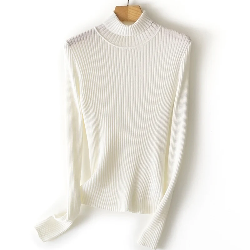 Damen Figurnaher Feiner Rippstrick-Rollkragenpullover mit Stretch-Finish Drune